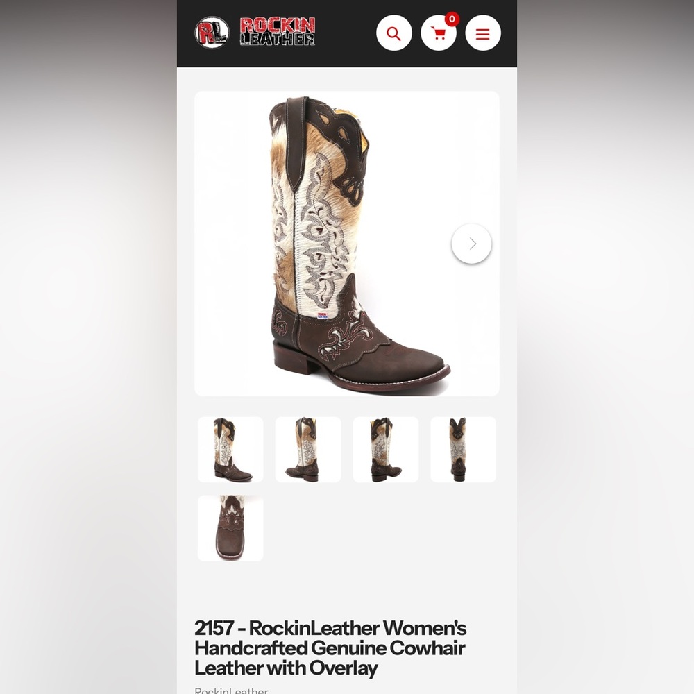 RockinLeather Women's Brown Heeled Boots, size 7, square toe